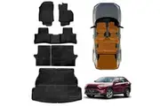 3D Floor Mats Boot Liner Set for Toyota Rav4 Rav 4 2019-Onwards All Weather Heavy Duty Cargo Kick Mats Back Seat Protector Cover