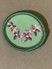 Retired Oval Girl Scout HAWAIIAN LEI TROOP CREST Polynesian Patch Purple Violets