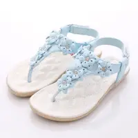 在飛比找蝦皮商城優惠-DELLS日本娃娃專櫃童鞋花花涼鞋2621藍(中大童段)19