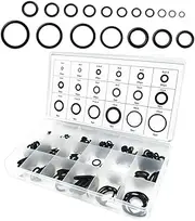 Wanfoou 225 pcs Rubber O Rings Kit, 18 Sizes Car Air Conditioning Compressor O Ring Rubber Seals Tool Kit with Plactics Box Kit