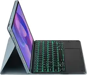 Touchpad Keyboard Case Compatible with Xiaomi Poco Pad 12.1 Inch 2024, Magnetic Removable Wireless Colorful Backlit Keyboard (Blue)