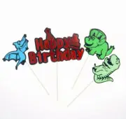 4pcs Dinosaurs cake topper Jurassic park jungle Trex Stegasaurus cupcake Toppers