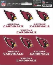 NFL Arizona Cardinals Mini Decals 12-Pack. Sheet is 5×6"