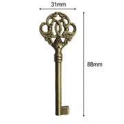 Bronze Key Hole Head Collection Set of 10 Vintage Open Skeleton Key Design