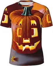 [DRTGEDS] Fall Pumpkin Men's Mesh Short Sleeve Round Neck T Shirts Party Tops for Beach Gatherings, Black, Small