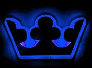 Blue 24V LED Plate Matt Neon Interior Crown Sign Wall Light 58 x 32 cm
