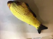 Cat “Fish” Toy - NON-STOP FUN! Yellow, Black, Red. 3” Tall, 2” Thick, 7.5 In Lng
