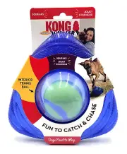 KONG Jumbler Flinger w/Tennis Ball Med/Lrg Blue Squeaky Tug & Fetch Dog Toy