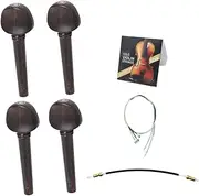 Kisangel 1 Set Practical Violin Supplies Ebony Violin Accessories Kit with String Axle and Tailpiece Durable and Beautiful Texture