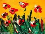 POPPIES FLORAL Original Fine Art Modern Original Painting StERTH