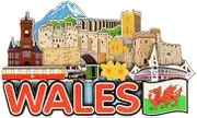 Wales Skyline Fridge Magnet Welsh Red Dragon Collage Castle Snowdon Daffodils