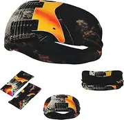 FJWSLCH Rock Music Headbands for Women Men Non Slip Workout Sweatbands Adjustable Sports Hair Bands Elastic Head Bands Moisture Wicking Hairband for Running, Cycling, Yoga, Spa