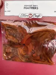 Pheasant Heart feathers orange 1-3" (Craft/Halloween) 2 packages .03 oz each NOS