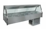 Roband Straight Glass Refrigerated Display Bar 12 pans - Piped and Foamed only (no motor) - Cold Bain Maries (RB-EFX26RD) - EFX26RD-RB