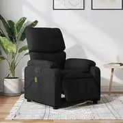 Electric Massage Recliner Chair, Black Fabric, Power Reclining Sofa for Living Room, 6-Point Vibration, Comfortable Home Furniture