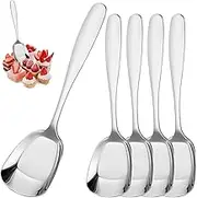 Square Head Stainless Steel Serving Spoon, Square Head Stainless Steel Table Spoon | Vista Dessert Shovel Spoon | Thick Sugar Spoon, Soup Spoon, Table Spoon, Buffet Serving Spoon for Gathering