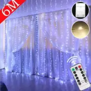 LED Curtain Lights 8 Modes Remote Control Fairy Lights String Christmas Decor