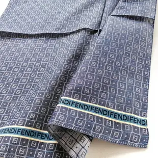 Fendi Vintage Handkerchief Pocket Square Grayish Blue 18 x 18 inches, vintage sc