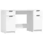 Wooden Office Desk Computer Work Study Home Drawers Cabinet Student Table White