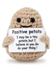 Mini Funny Knitted Wool Potato Toy with Positive Card - Creative Cute Crochet