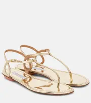 [Aquazzura] Aquazzura Almost Bare metallic leather thong sandals AU 9 gold