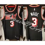 ANZAI-NBA球衣 17-18全新賽季MIAMI HEAT 邁阿密熱火隊 WADE 復古款黑色球衣-全隊都有