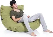 Ambient Lounge Acoustic Sofa Designer Bean Bag with Filling in Lime Citrus Interior Fabric