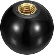 uxcell Threaded Ball Knobs, M12 Female Thread Thermoset Ball Knob 40mm Dia Round Operation Ball Handles with Copper Insert for Machine Lever Handle, Black