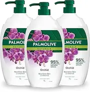 Palmolive Naturals Body Wash 3L (3x1L), Orchid with Moisturizing Milk, Soap Free Shower Gel, No Parabens or Phthalates