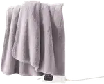 Sunbeam Throw Rug Sherpa Fleece Grey