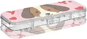 Yoogain Dog Clear Plastic Pencil Box Double Deck Pens Cases For Craft Art With Lid