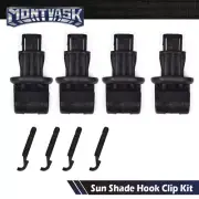 Fit For 2005-2010 Honda Odyssey Sliding Door Sun Shade Hook Clip Kit Black 4pcs