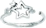 [JewelryWeb] 14k White Gold CZ Simulated Diamond Top Adjustable Star Body Jewelry toe ring-toe ring for Women