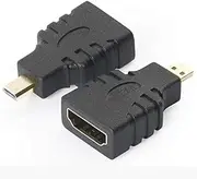 2X Micro HDMI Type D Male to HDMI Female Plug Converter Cable Adapter for HD TV