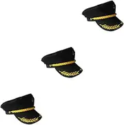 [SHERCHPRY] 3 Pcs Navy Custom Captain Hat Sailors Hats Para Capitain Men Navl Captain Hat Caps for Men Party Captain Hat Airline Captains Hat Captain Hat Captain Adult Hat