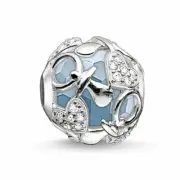 Thomas Sabo New Baby Boy Blue Chalcedony Bead Charm CZ K0158 925 Sterling Silver