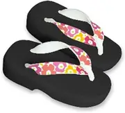 Hajime(一歩) [One Step] [Hajime] Geta Clogs, Soft and Water Resistant, Made of Sponge XS Black/Large Flower 2, Large Flower 2 (Flower 2/XS), flower 2, 18.5 cm