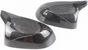 for B&MW F25 X3 F26 X4 F15 X5 F16 X6 2014 2015-2018 View Mirror Cover Cap Carbon Fiber Mirror Covers Covers Trim Car Side Mirror Cover Exterior Mirrors (Color : 1 Set Carbon Pattern)