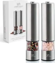 Electric Salt and Pepper Grinder Set - Stainless Steel Battery Operated Salt ...