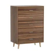 Artiss 5 Chest of Drawers - MIRI Walnut