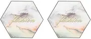 Nail Art Plate Display Stand Practice Display Nail Polishing Mixing Manicure for Home Nail Salon 2pcs Acrylic Sexangle Round (Hex)