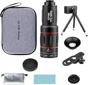 36X Telephoto Lens Kit Compatible with iPhone and Android, Long Focus Telephoto Phone Lens Magnification with Universal Clip and Tripod, Suitable for Most Smartphones Picture Video Taking