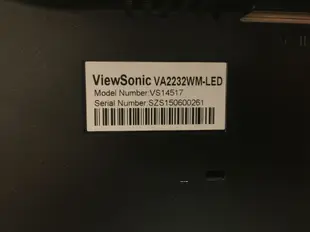 ViewSonic VA2232wm 22型 高對比電腦螢幕