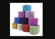 6cm Multi Colors Bling Diamante Diamond Rhinestone Mesh Ribbon Crystal Wrap AU