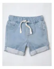[Sprout] Easywear Knit Denim Shorts in Blue
