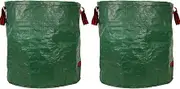 Toguma 2Pcs Reusable Yard Waste Bags Collapsible Trash Can Outdoor Garbage Can Yard Leaf Waste Bag Leaf Collector Garden Bag Yard Waste Bin for Leaves (Black Green)