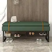KCTOT Shoe Changing Bench, Entrance Shoe Bench, Bedside Bench in Bedroom, Long Bench, Upholstered Bench(Green)
