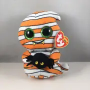 Ty Beanie Boos - MUMFORD the Halloween Ghost with Spider (6 Inch) Plush NEW 2023