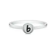 Amorica Sterling Silver Enamel Initials Ring