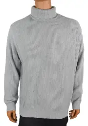Club Room Mens Sweater New XXL Gray Turtle Neck Long Sleeve Casual Knitted